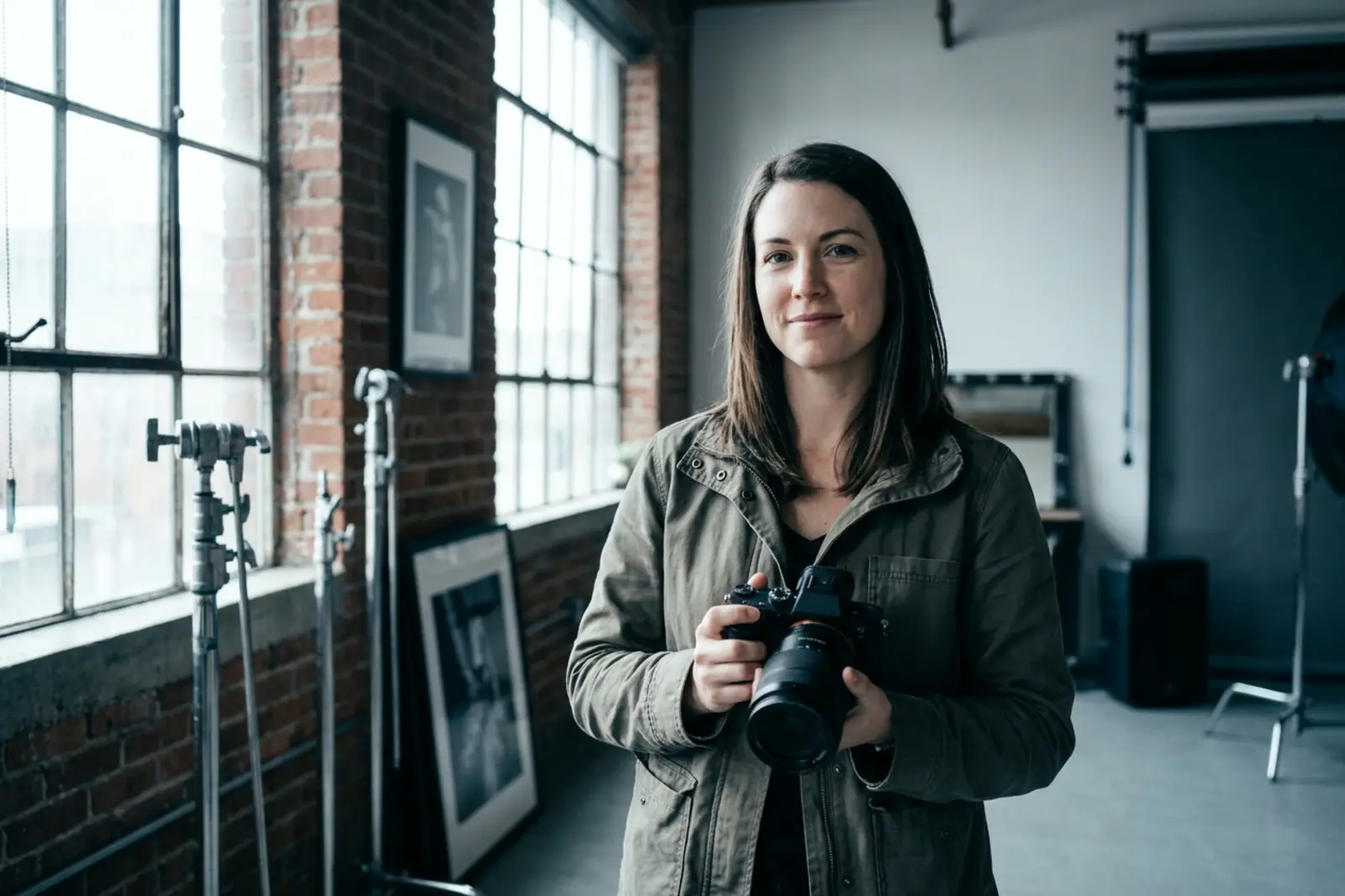 Przykładowy portret fotografa przy pracy — zastąp go własnym